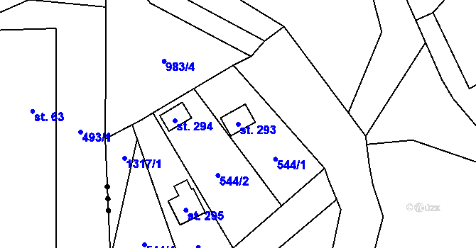 Parcela st. 293 v KÚ Holovousy v Podkrkonoší, Katastrální mapa