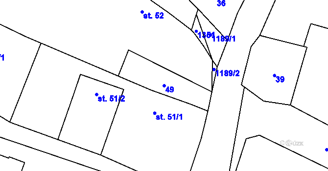 Parcela st. 49 v KÚ Holovousy v Podkrkonoší, Katastrální mapa