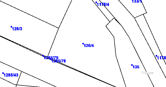Parcela st. 126/4 v KÚ Holovousy v Podkrkonoší, Katastrální mapa