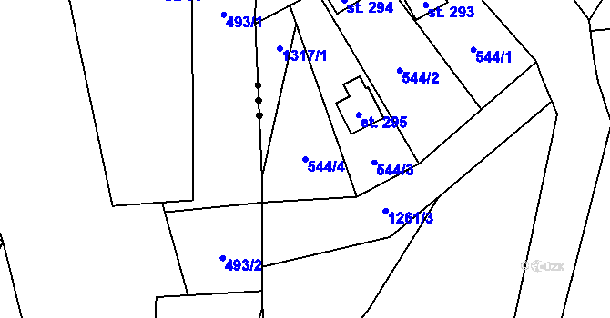 Parcela st. 544/4 v KÚ Holovousy v Podkrkonoší, Katastrální mapa