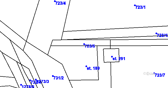 Parcela st. 723/5 v KÚ Holovousy v Podkrkonoší, Katastrální mapa