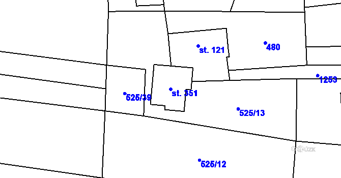 Parcela st. 351 v KÚ Holovousy v Podkrkonoší, Katastrální mapa
