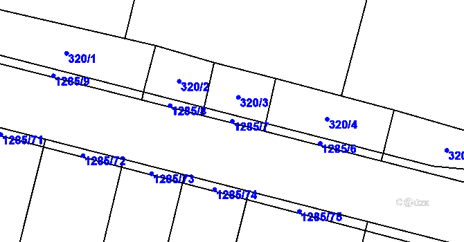 Parcela st. 1285/7 v KÚ Holovousy v Podkrkonoší, Katastrální mapa