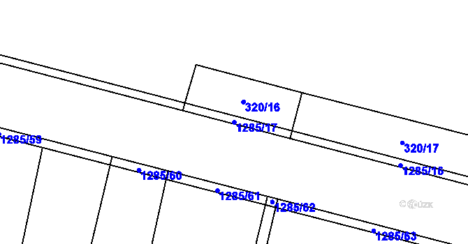 Parcela st. 1285/17 v KÚ Holovousy v Podkrkonoší, Katastrální mapa