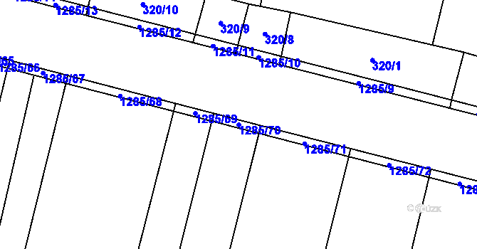 Parcela st. 1285/70 v KÚ Holovousy v Podkrkonoší, Katastrální mapa