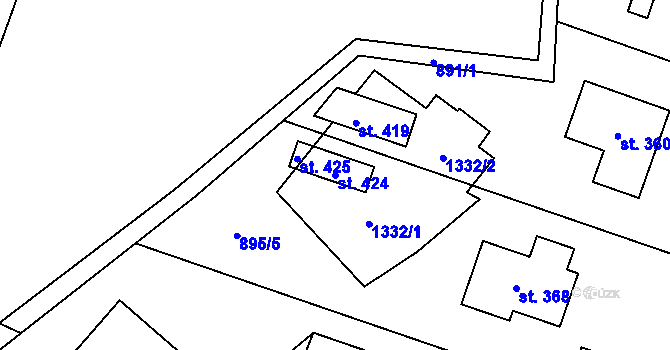 Parcela st. 424 v KÚ Holovousy v Podkrkonoší, Katastrální mapa