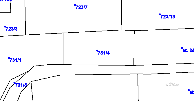 Parcela st. 731/4 v KÚ Holovousy v Podkrkonoší, Katastrální mapa