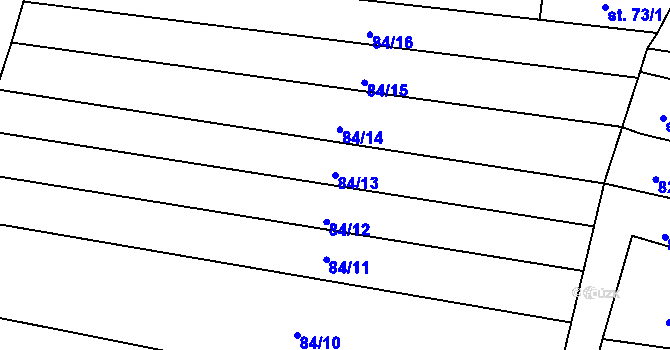 Parcela st. 84/13 v KÚ Holštejn, Katastrální mapa