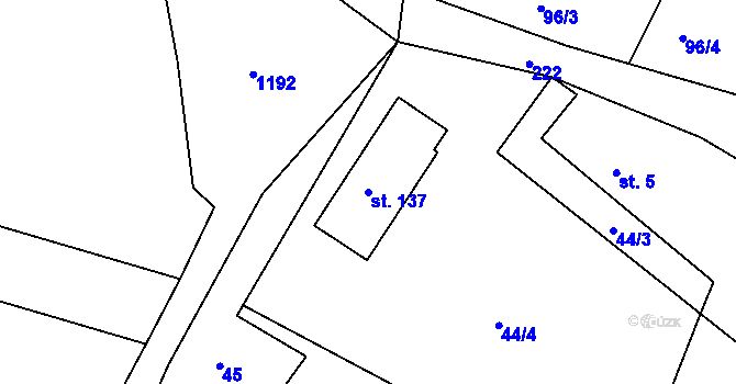 Parcela st. 137 v KÚ Holštejn, Katastrální mapa
