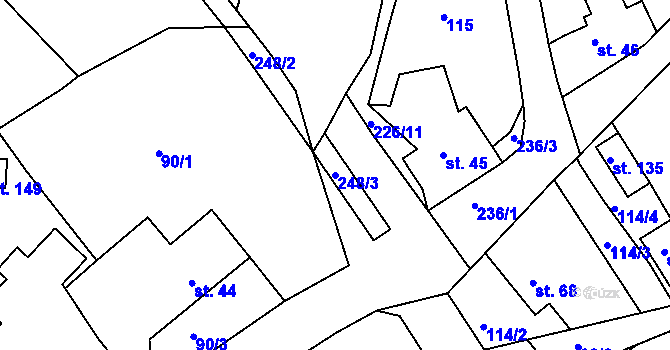 Parcela st. 248/3 v KÚ Holštejn, Katastrální mapa