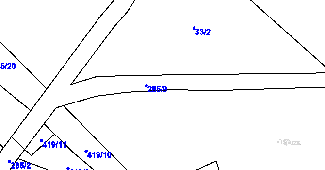 Parcela st. 285/25 v KÚ Babice u Holubče, Katastrální mapa