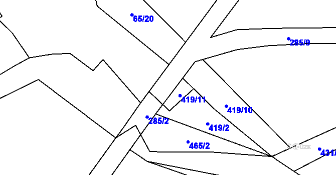 Parcela st. 285/30 v KÚ Babice u Holubče, Katastrální mapa