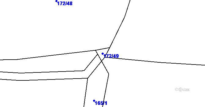 Parcela st. 172/49 v KÚ Holubeč, Katastrální mapa