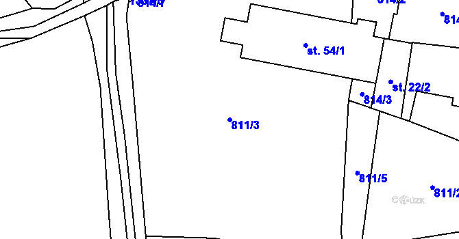 Parcela st. 811/3 v KÚ Přes, Katastrální mapa