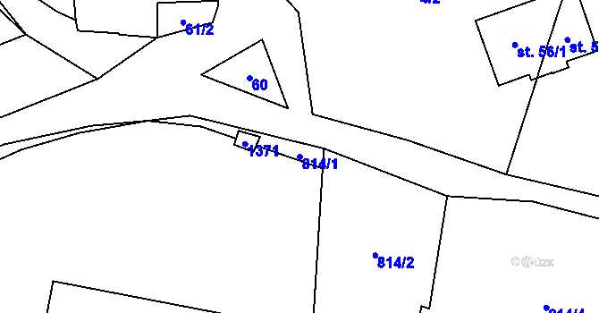 Parcela st. 814/1 v KÚ Přes, Katastrální mapa