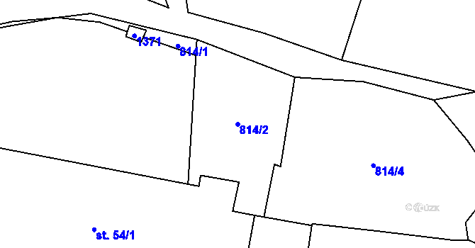 Parcela st. 814/2 v KÚ Přes, Katastrální mapa