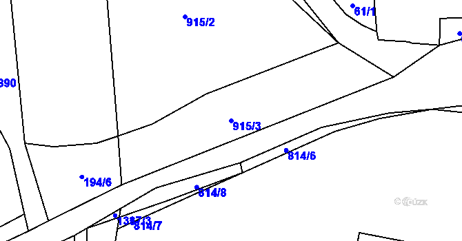 Parcela st. 915/3 v KÚ Přes, Katastrální mapa