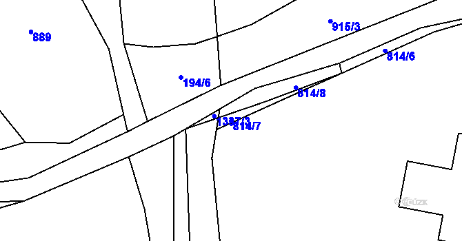 Parcela st. 814/7 v KÚ Přes, Katastrální mapa
