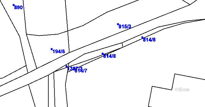 Parcela st. 814/8 v KÚ Přes, Katastrální mapa