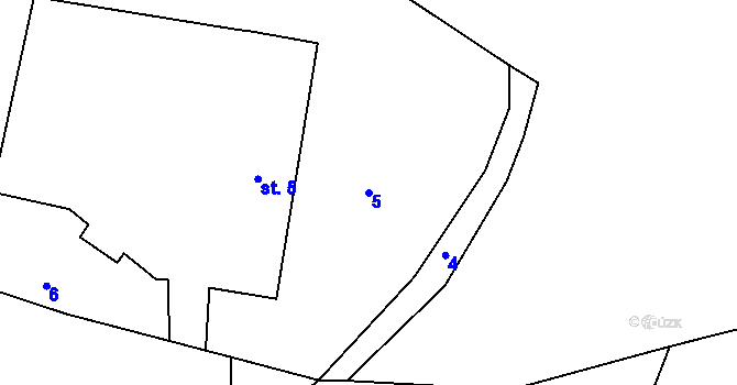 Parcela st. 5 v KÚ Skařez, Katastrální mapa