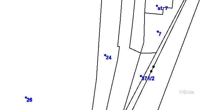 Parcela st. 24 v KÚ Skařez, Katastrální mapa