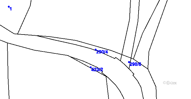 Parcela st. 290/4 v KÚ Skařez, Katastrální mapa