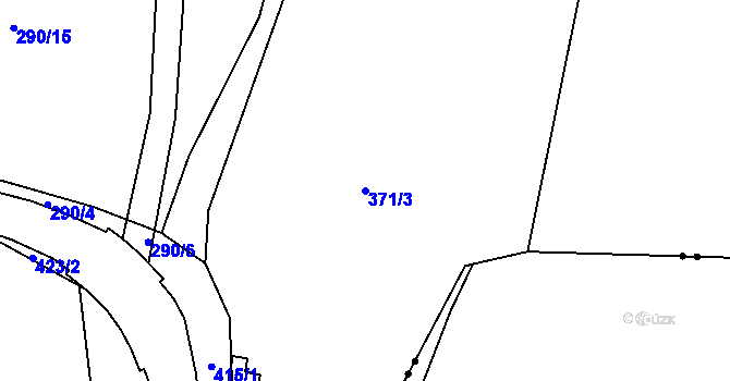 Parcela st. 371/3 v KÚ Skařez, Katastrální mapa