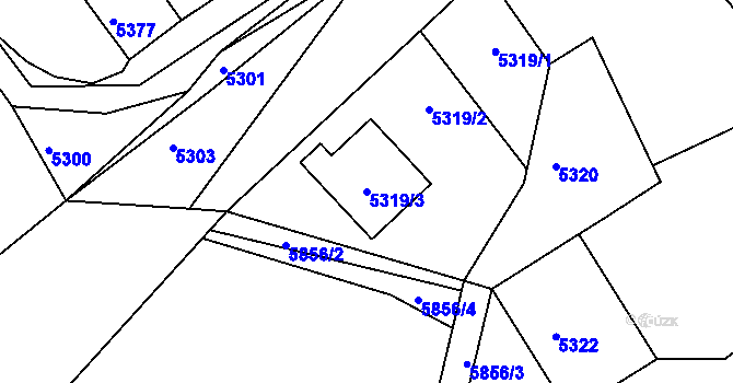 Parcela st. 5319/3 v KÚ Holubí Zhoř, Katastrální mapa