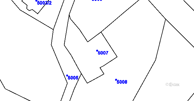 Parcela st. 5007 v KÚ Holubí Zhoř, Katastrální mapa
