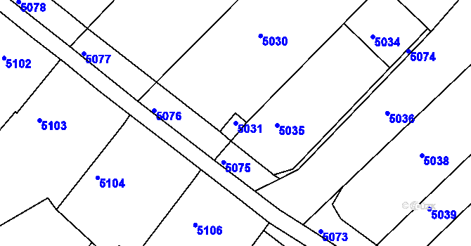 Parcela st. 5031 v KÚ Holubí Zhoř, Katastrální mapa