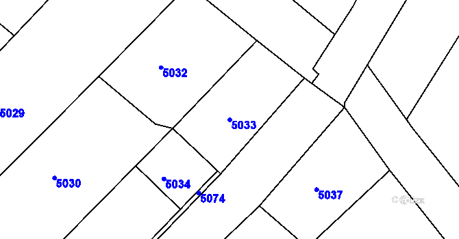 Parcela st. 5033 v KÚ Holubí Zhoř, Katastrální mapa