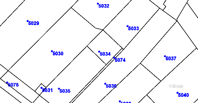 Parcela st. 5034 v KÚ Holubí Zhoř, Katastrální mapa