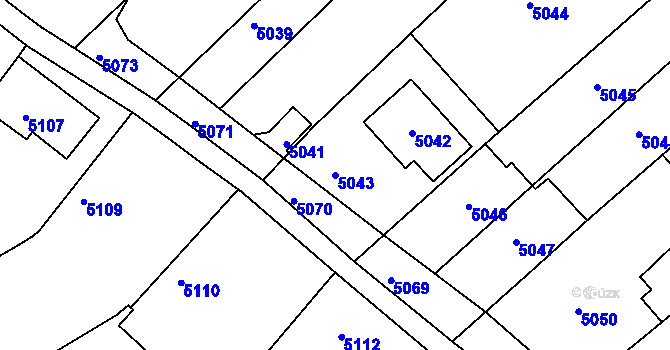Parcela st. 5043 v KÚ Holubí Zhoř, Katastrální mapa