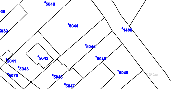 Parcela st. 5045 v KÚ Holubí Zhoř, Katastrální mapa