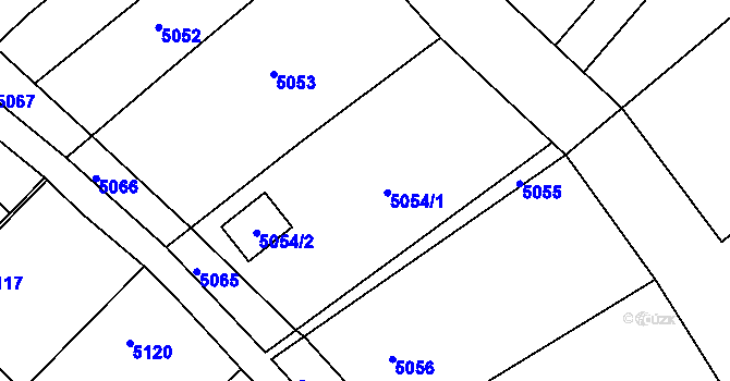 Parcela st. 5054 v KÚ Holubí Zhoř, Katastrální mapa
