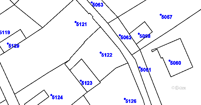Parcela st. 5122 v KÚ Holubí Zhoř, Katastrální mapa