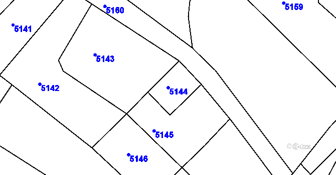 Parcela st. 5144 v KÚ Holubí Zhoř, Katastrální mapa