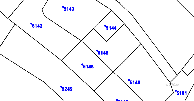Parcela st. 5145 v KÚ Holubí Zhoř, Katastrální mapa