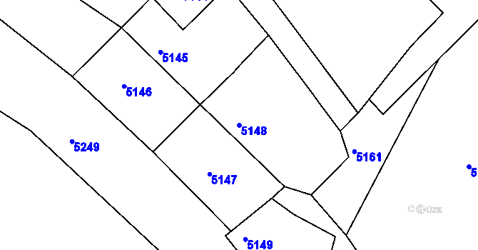 Parcela st. 5148 v KÚ Holubí Zhoř, Katastrální mapa