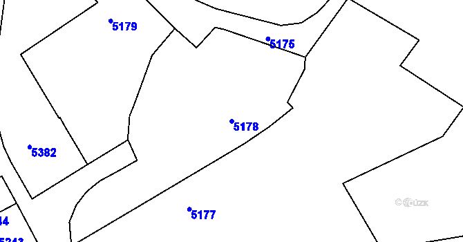 Parcela st. 5178 v KÚ Holubí Zhoř, Katastrální mapa