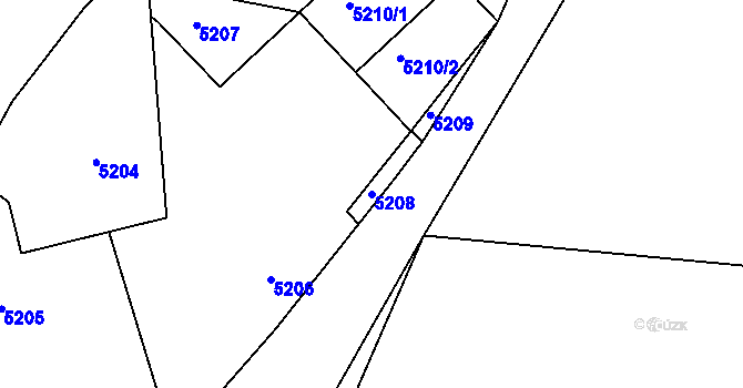 Parcela st. 5208 v KÚ Holubí Zhoř, Katastrální mapa