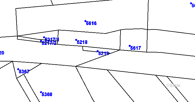 Parcela st. 5219 v KÚ Holubí Zhoř, Katastrální mapa
