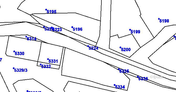 Parcela st. 5224 v KÚ Holubí Zhoř, Katastrální mapa