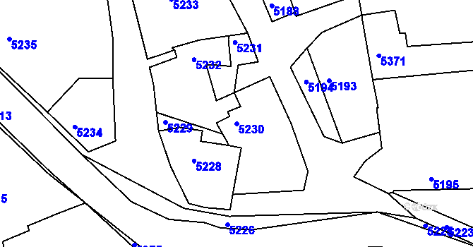 Parcela st. 5230 v KÚ Holubí Zhoř, Katastrální mapa