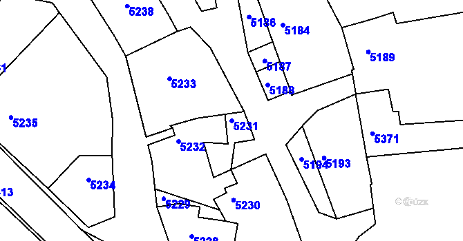 Parcela st. 5231 v KÚ Holubí Zhoř, Katastrální mapa