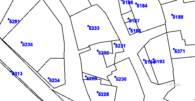 Parcela st. 5232 v KÚ Holubí Zhoř, Katastrální mapa