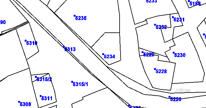 Parcela st. 5234 v KÚ Holubí Zhoř, Katastrální mapa