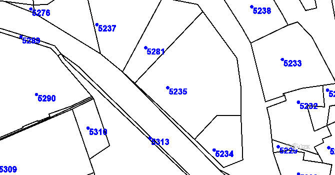 Parcela st. 5235 v KÚ Holubí Zhoř, Katastrální mapa
