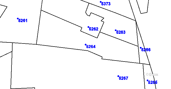 Parcela st. 5264 v KÚ Holubí Zhoř, Katastrální mapa
