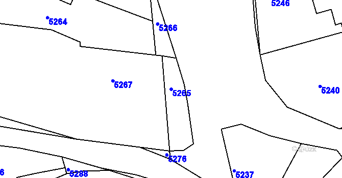 Parcela st. 5265 v KÚ Holubí Zhoř, Katastrální mapa